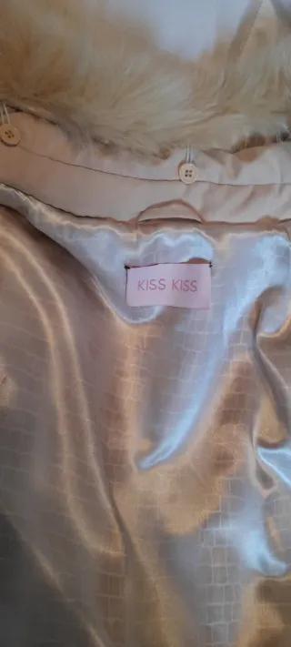 Giaccone donna beige con pelliccia