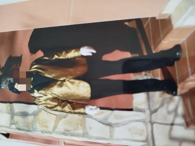 Disfraz Carnaval Negro y Dorado Talla Única