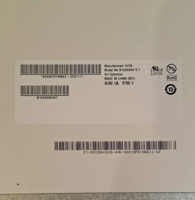 Display 15.6' 30 pin per PC