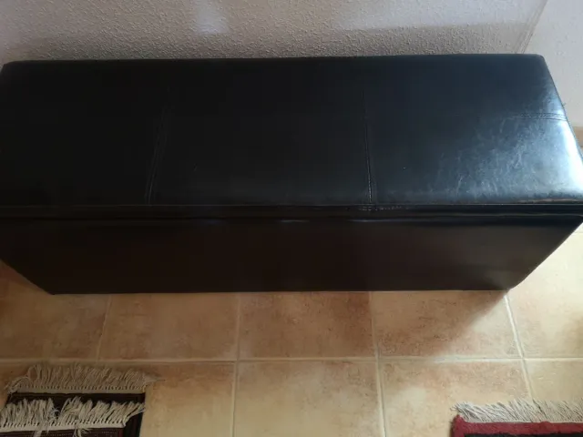 Baúl de cuero negro