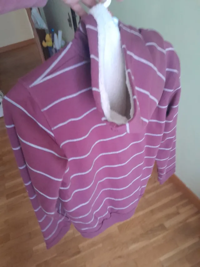 Chaqueta con capucha y rayas talla 13/14