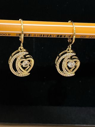 Pendientes Corazón y Media Luna Dorados