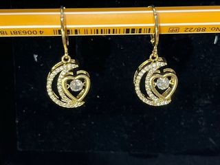 Pendientes Corazón y Media Luna Dorados