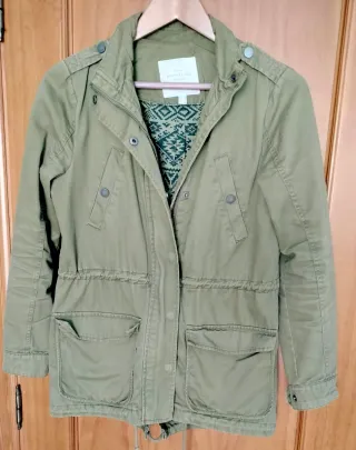 Parka verde militar mujer