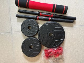 Pesas multifuncionales con discos y barras