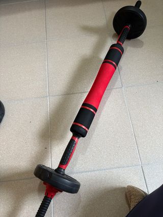 Pesas multifuncionales con discos y barras