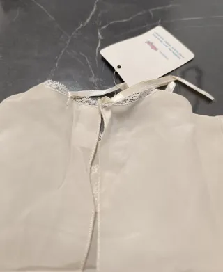 Camicetta neonato Ellepi seta beige 1 mese