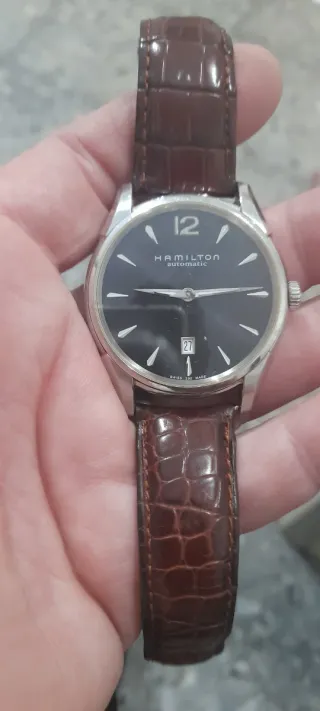 Reloj Hamilton Automático Negro Correa Marrón