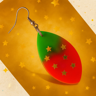 Pendiente resina Navidad estrellas