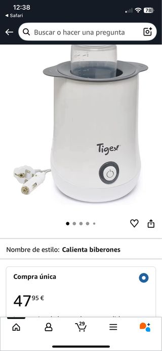 Tigex Calienta Biberones Nuevo