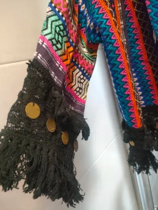 Chaqueta étnica multicolor talla L