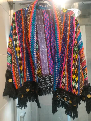 Chaqueta étnica multicolor talla L