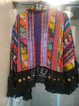 Chaqueta étnica multicolor talla L