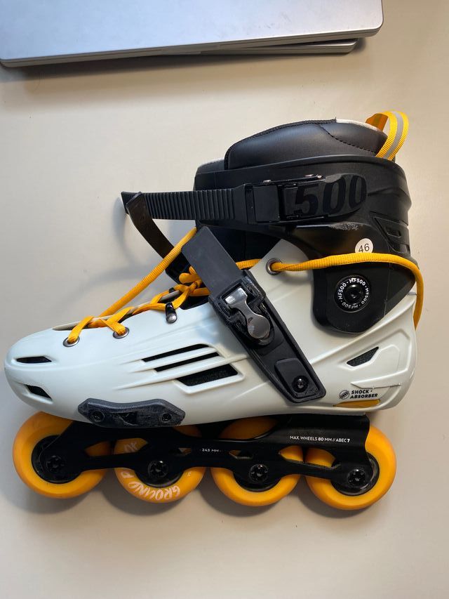 Patines Oxelo MF500 Talla 46 Adulto blanco