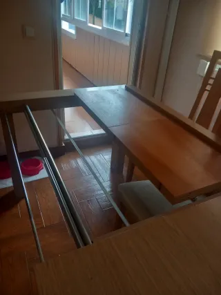 Mesa de comedor extensible madera,abierta237