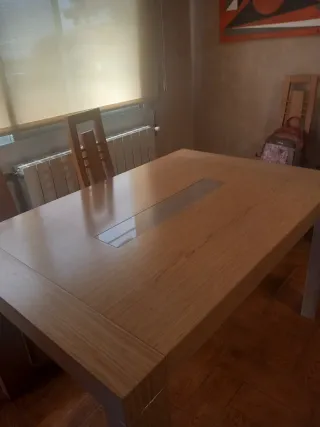 Mesa de comedor extensible madera,abierta237