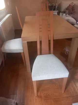 Mesa de comedor extensible madera,abierta237