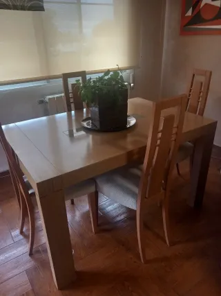 Mesa de comedor extensible madera,abierta237