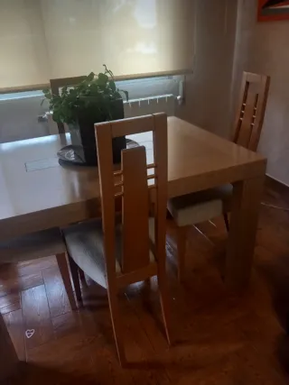 Mesa de comedor extensible madera,abierta237