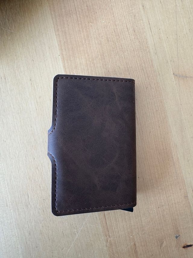 Cartera Tarjetero Seguridad NFC RFID Marrón