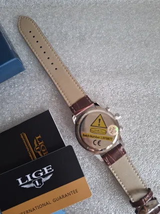 Reloj LIGE Hombre Marrón/Plateado Nuevo