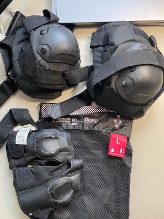 Protecciones Patinaje Oxelo FIT500 Adulto Negro