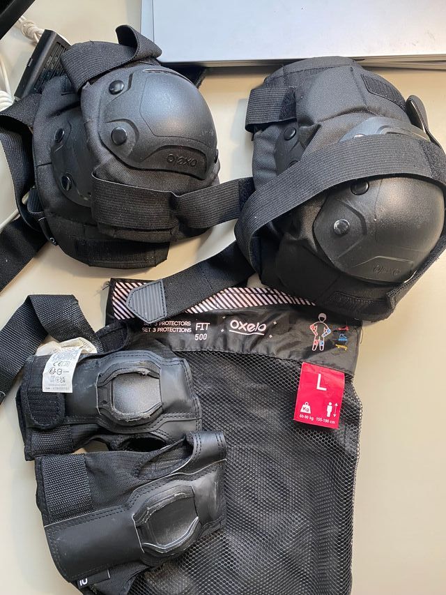 Protecciones Patinaje Oxelo FIT500 Adulto Negro