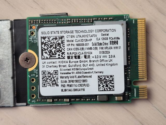 SSD NVMe 128GB Gen4 x 4