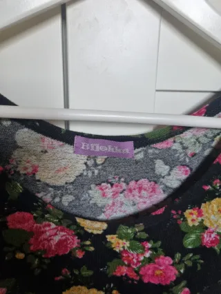 Vestido Bilokka T. S Negro Estampado Flores