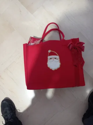 Borsa+ plaid matrimoniale regalo Natale Babbo Nata