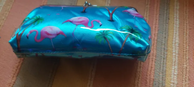 Neceser o cartera flamencos y palmeras