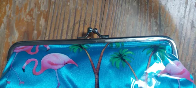 Neceser o cartera flamencos y palmeras