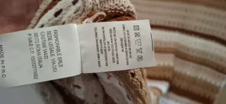 Vestito lungo uncinetto beige e marrone