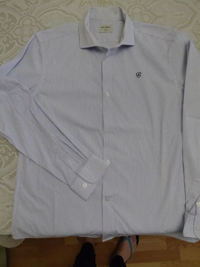 Camisa Rayas Azul Talla 13-14