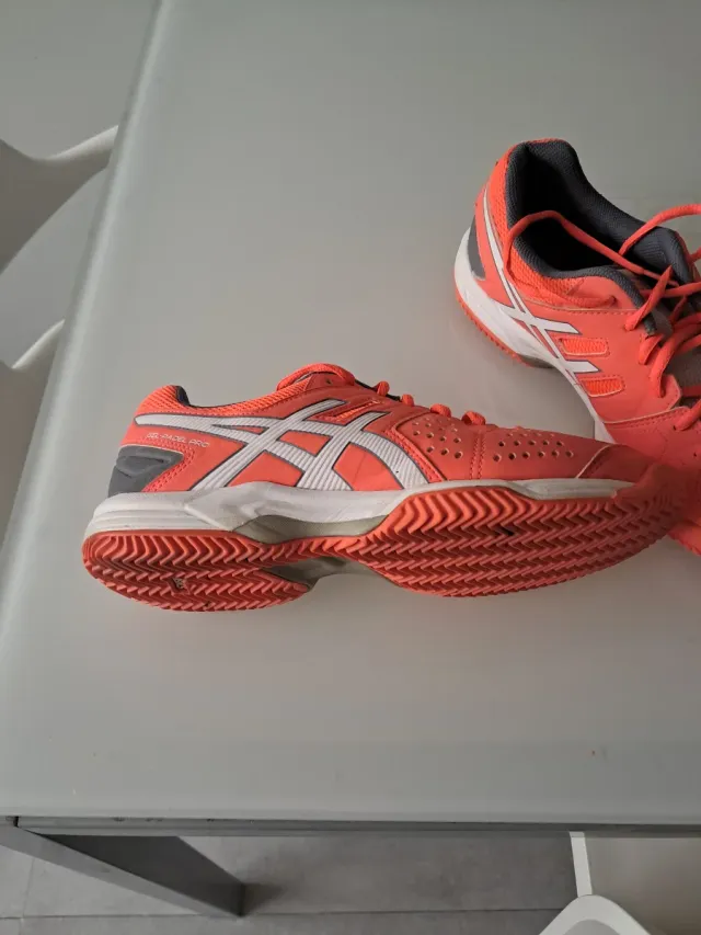 Zapatillas deportivas Asics mujer naranja y gris