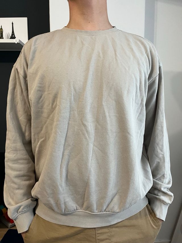 Set de 3; jersey beige H&M, suéter estilo polo H&M