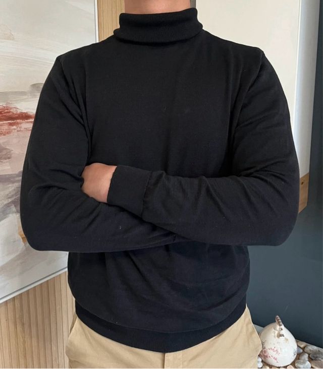 Set de 3; jersey beige H&M, suéter estilo polo H&M