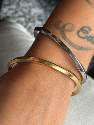 Set 2 Bracciali Minimal Acciaio Gold Silver