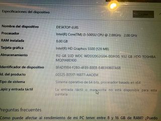 Portátil Asus X540L - 8Gb RAM - SSD 128Gb - HDD 1T