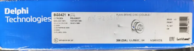 DELPHI BG3421 disco de freio