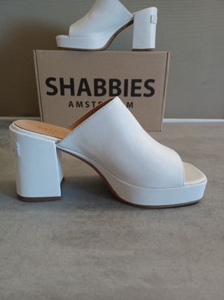 Mules Shabbies Amsterdam Talla 38 Blancas