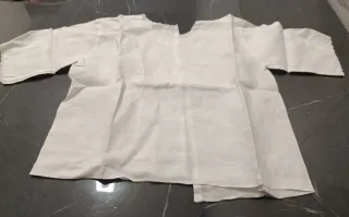 Camicetta neonato misto lino bianca 2 mesi