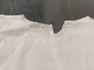 Camicetta neonato misto lino bianca 2 mesi