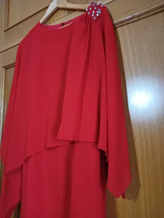 Vestido fiesta Antea rojo T38