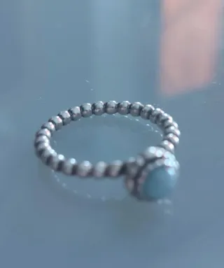 Anillo Pandora Plata Piedra Turquesa
