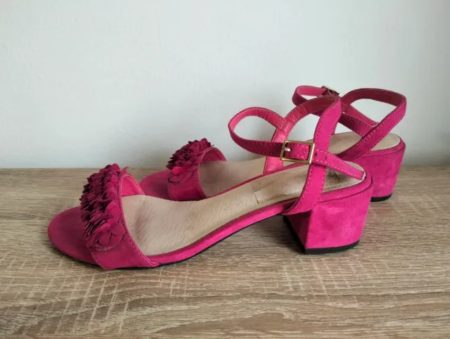 Zapatos tacón niña fucsia