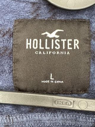 Camisa Polar Hollister Azul y Negro