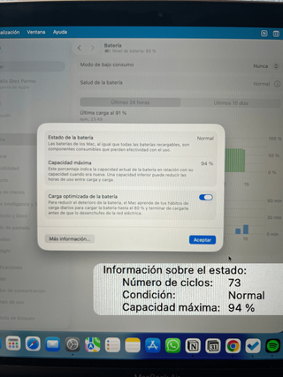 MacBook Air M1 13” • 8 GB/256 GB • Batería 94 %