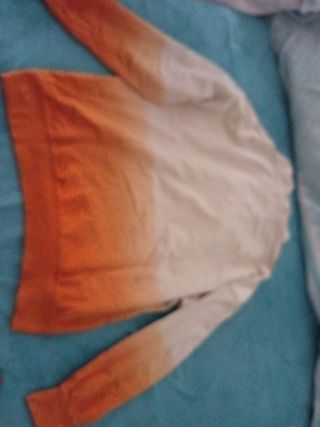 Sudadera con capucha degradado naranja y beige