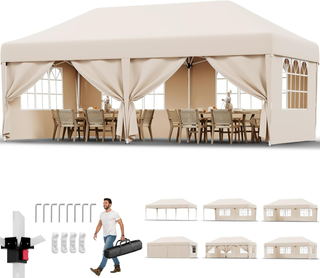 Gazebo 3x6 Pieghevole Impermeabile con 6 Parti Lat